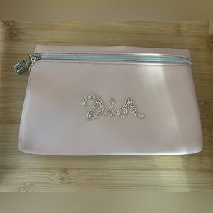 Dior Blush Pink Pouch with Silver Accents